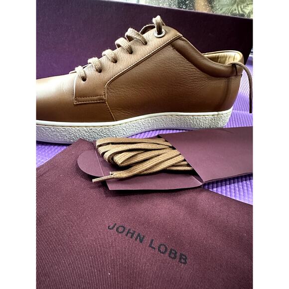 John Lobb Men Molton Sneakers Trainers NEW Size 7.5 UK, 8.5 US Cognac Leather - Picture 9 of 16